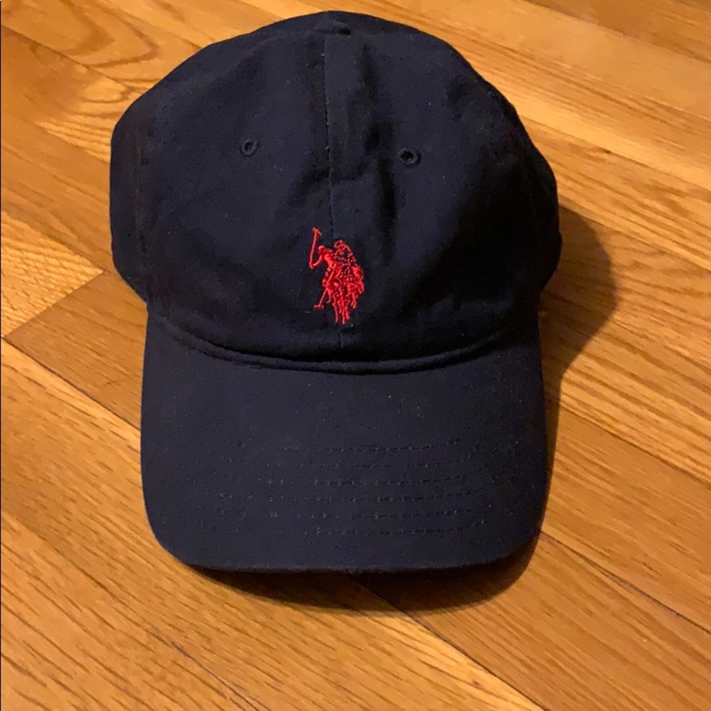 U.S. Polo Association Hat - Navy Blue w/ Red Logo